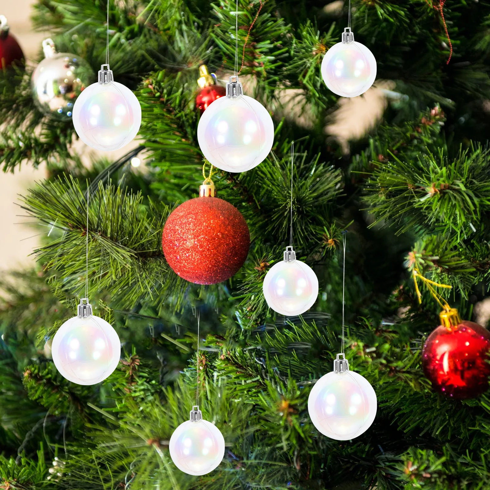 24 шт. рождественские шары декоративные гаджеты радужные украшения домашнее