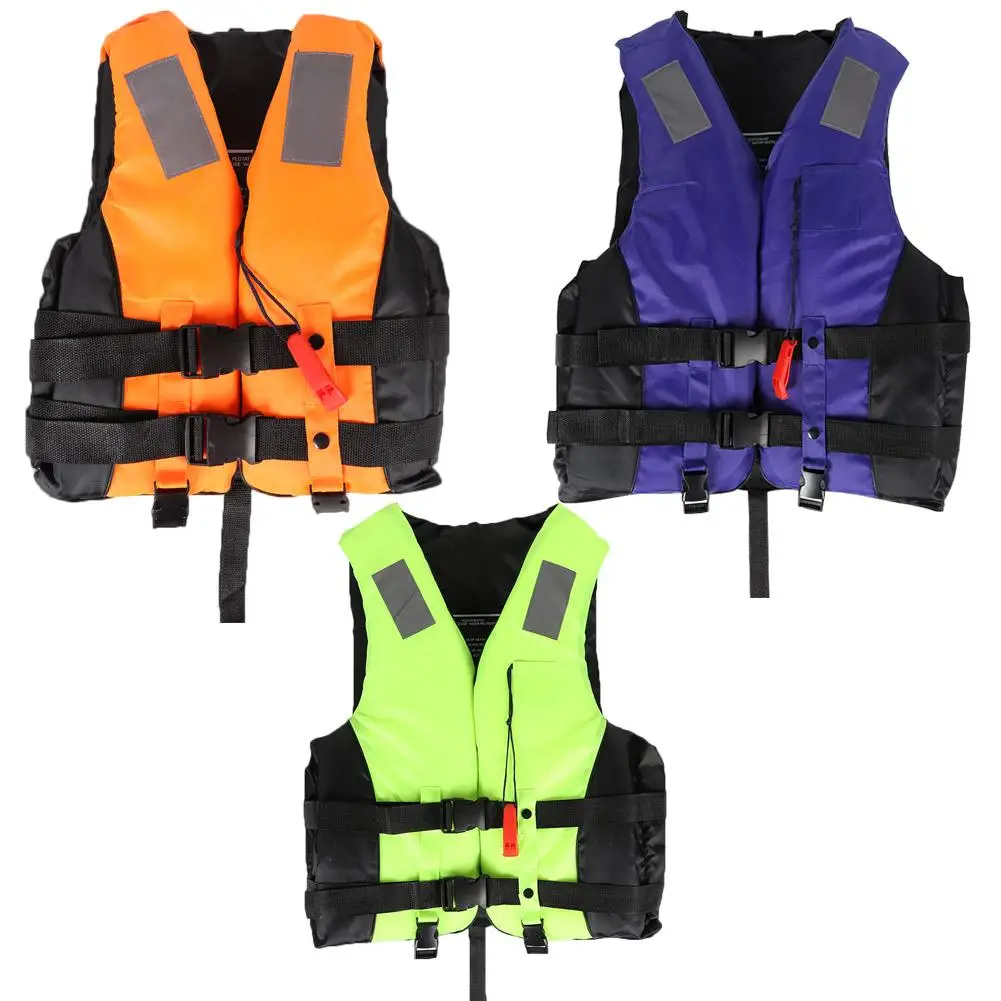 

Durable Life Vest Not Easy to Damage Water Sport Kid Adult Reflective Strips Fishing Vest Boating Life Vest w/Whistle