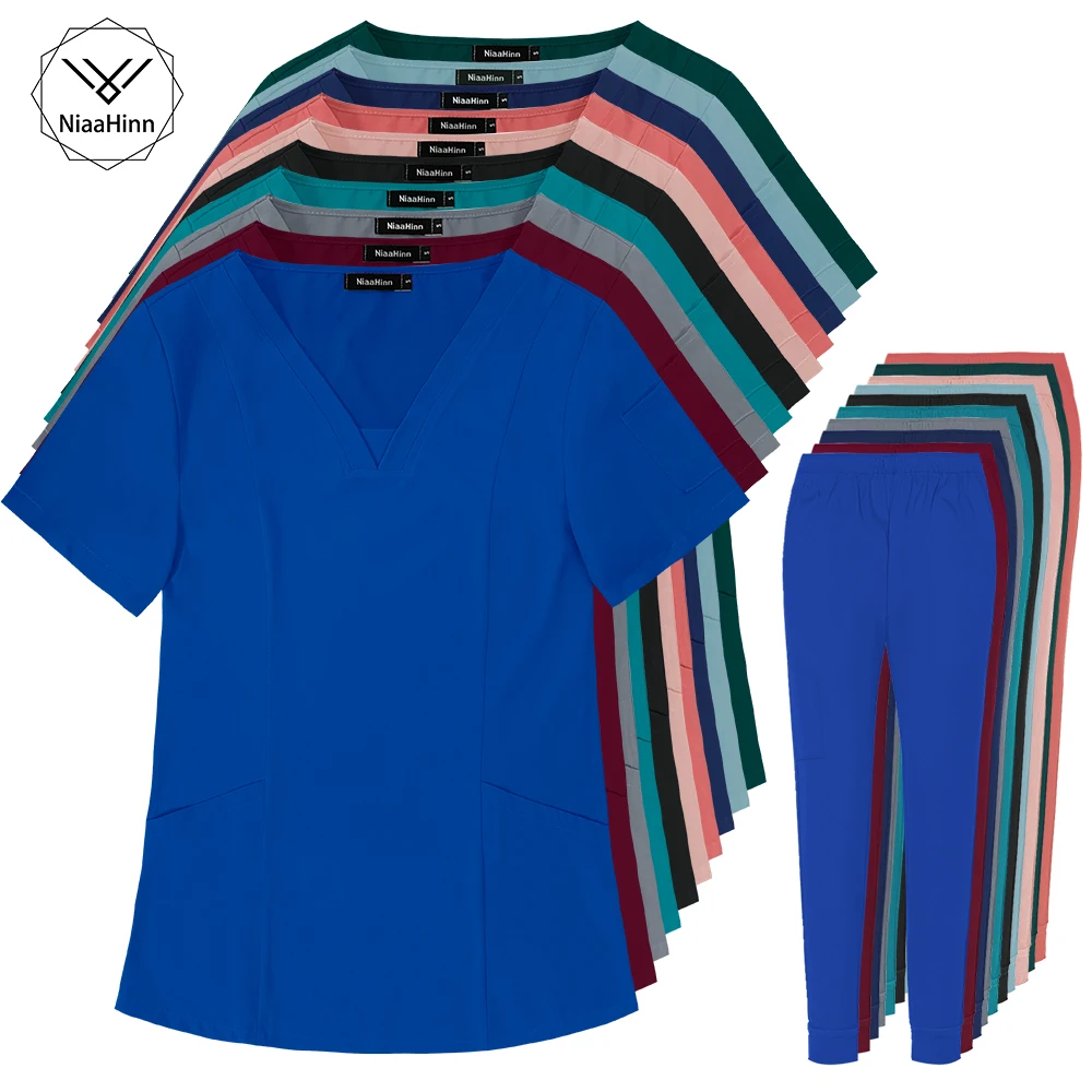 

Медицинский костюм унисекс, однотонный, набор для бегунов, спецодежда унисекс