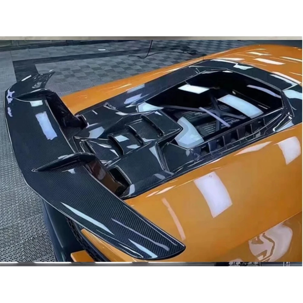 Фото Задний спойлер багажника из настоящего углеродного волокна, крыло для Lamborghini Huracan LP580 LP610 FRP, задний спойлер багажника в стиле P, FRP №3