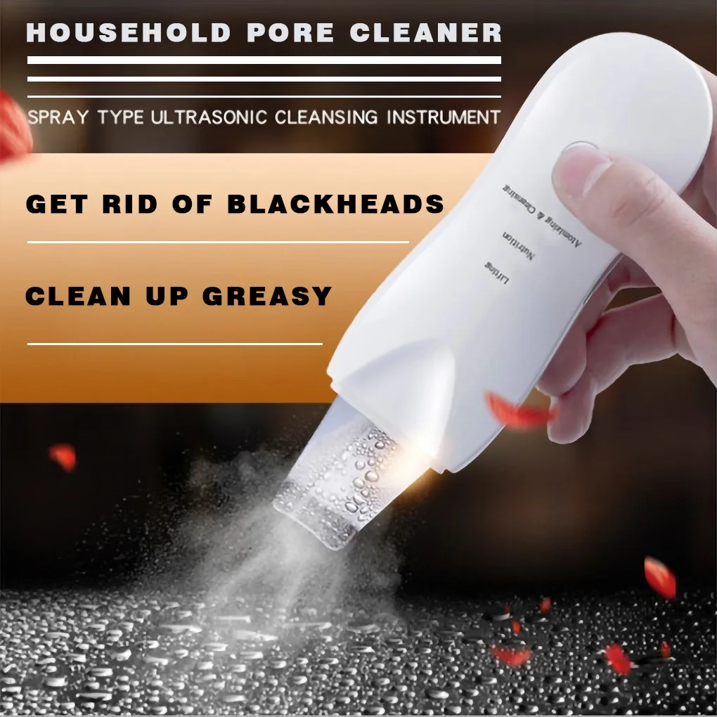 

Скребок ультразвуковой для кожи лица, инструмент для подтяжки пор, ионизации акне, удаления черных точек, зарядка через USB, для красивого пил...