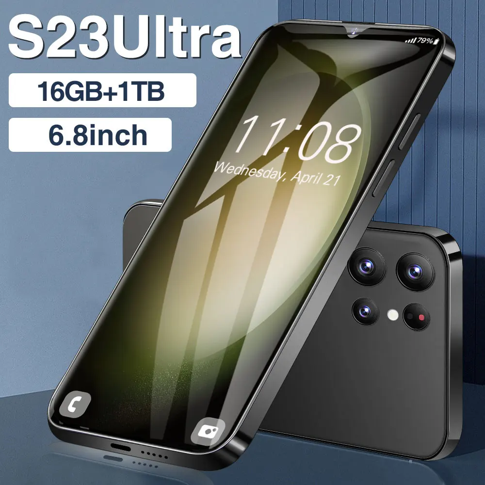 

Смартфон S23 Ultra 5G Snapdragon 8 Gen2, 1 ТБ, экран 6,8 дюйма, функция распознавания лица, аккумулятор 6800 мАч, сотовые телефоны [мобильный телефон]