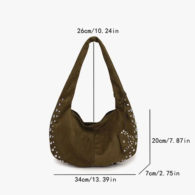 Винтажная сумка подмышки из искусственной замши женская модная на плечо с