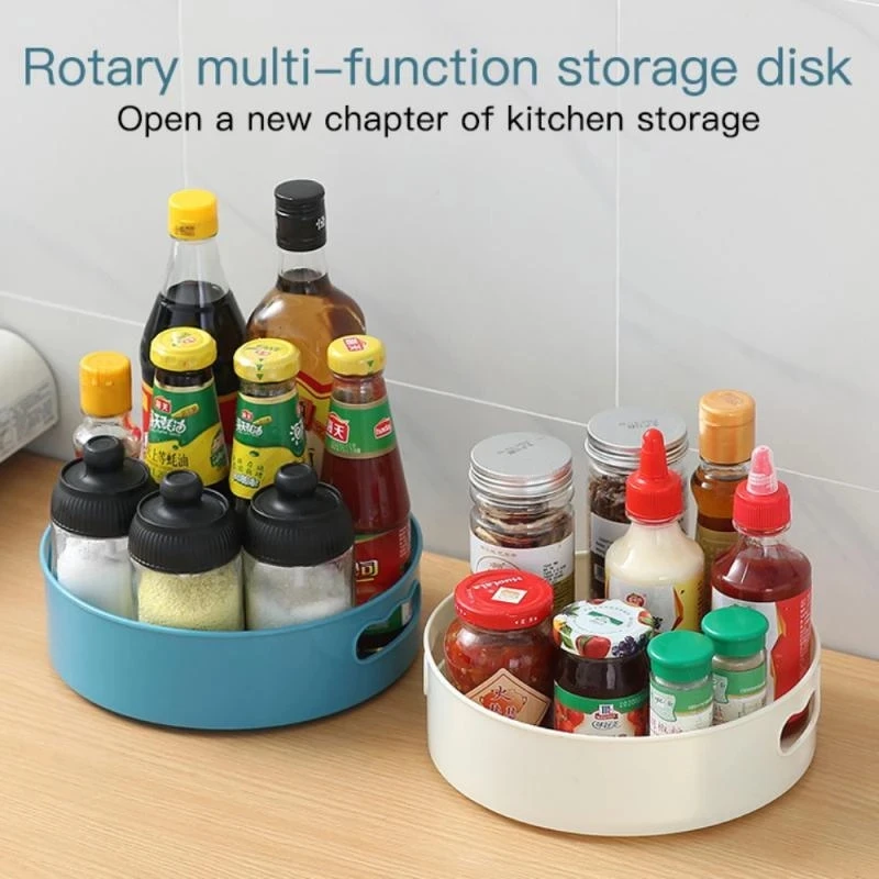 360° Rotating Spice Rack Organizer Seasoning Holder Kitchen Storage Tray Lazy Susans Home Supplies For Bathroom Cabinets Tools