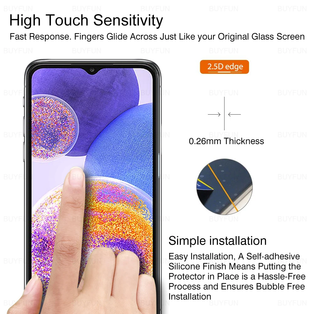 Закаленное стекло 6 в 1 для Samsung Galaxy A23 защитная пленка экрана A33 A53 A73 искусственное