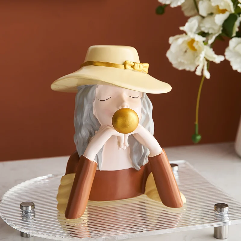 

Скандинавский домашний декор, статуи из смолы, модель девочки, милый Декор для комнаты, аксессуары для офисного стола, скульптура, современное искусство, Рождественское украшение