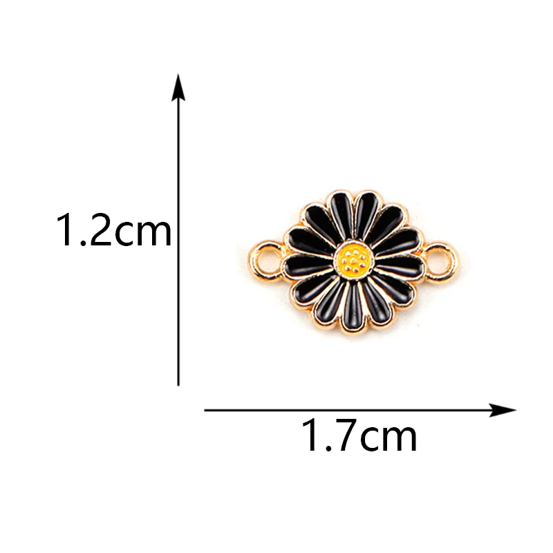 15Pcs 12*17MM Colorful Daisy Flower Jewelry Connector Charm for Women's Bracelet Necklace DIY Jewelry Making Enamel Pendant