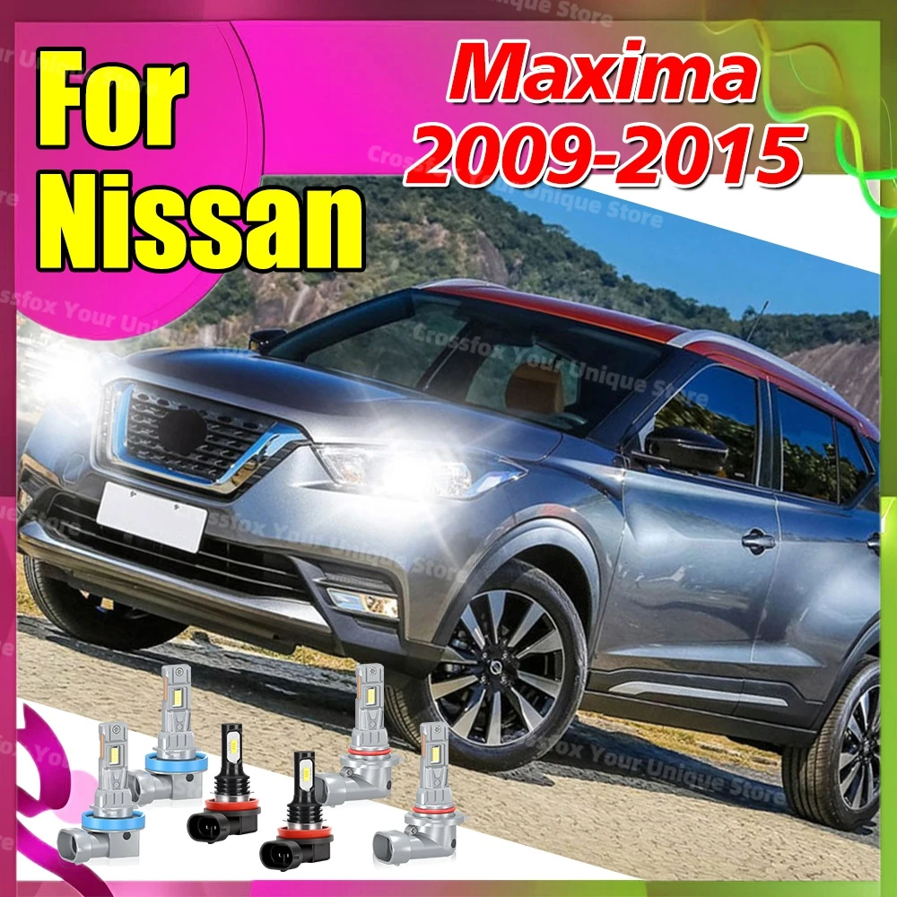 Фото 2/6x светодиодных противотуманных фар 6000K для Nissan Maxima 2009-2015 2010 2011 2012 2013 2014, комплект ближнего и дальнего света, 30000LM, 12V, Plug&Play. №1
