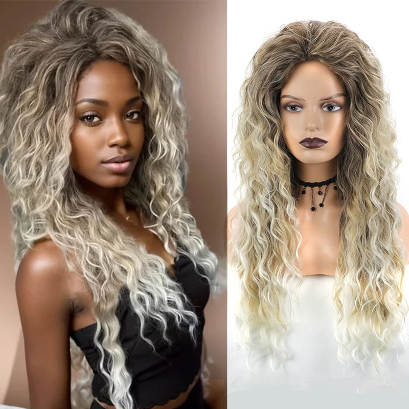 Длинный кудрявый волнистый парик для женщин термостойкий синтетический с