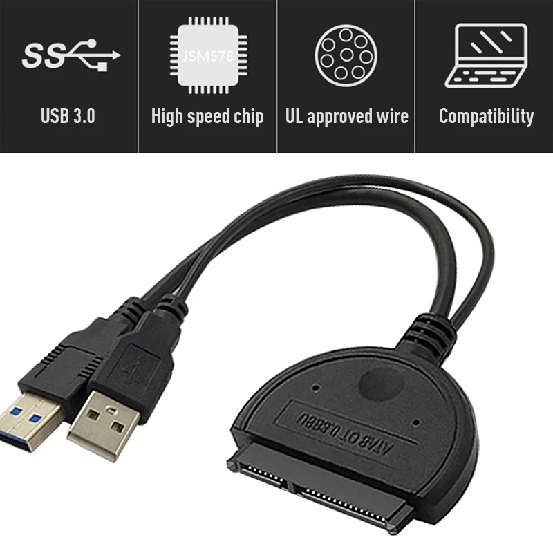 

Новый конвертер кабелей USB 3.0 Type-C на SATA, переходник с Sata на USB, штекер на 2,5 дюйма, адаптер для жесткого диска/SSD, внешний USB C