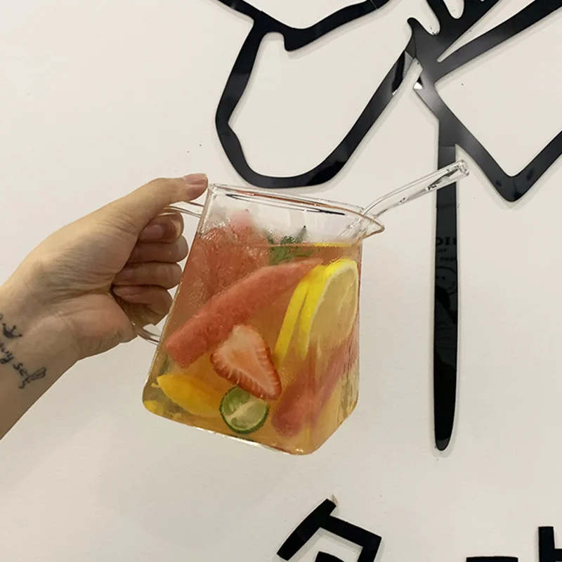

wind ins net red restaurant glass large capacity fruit tea cup cold drink juice cup bubble water cup drink cup