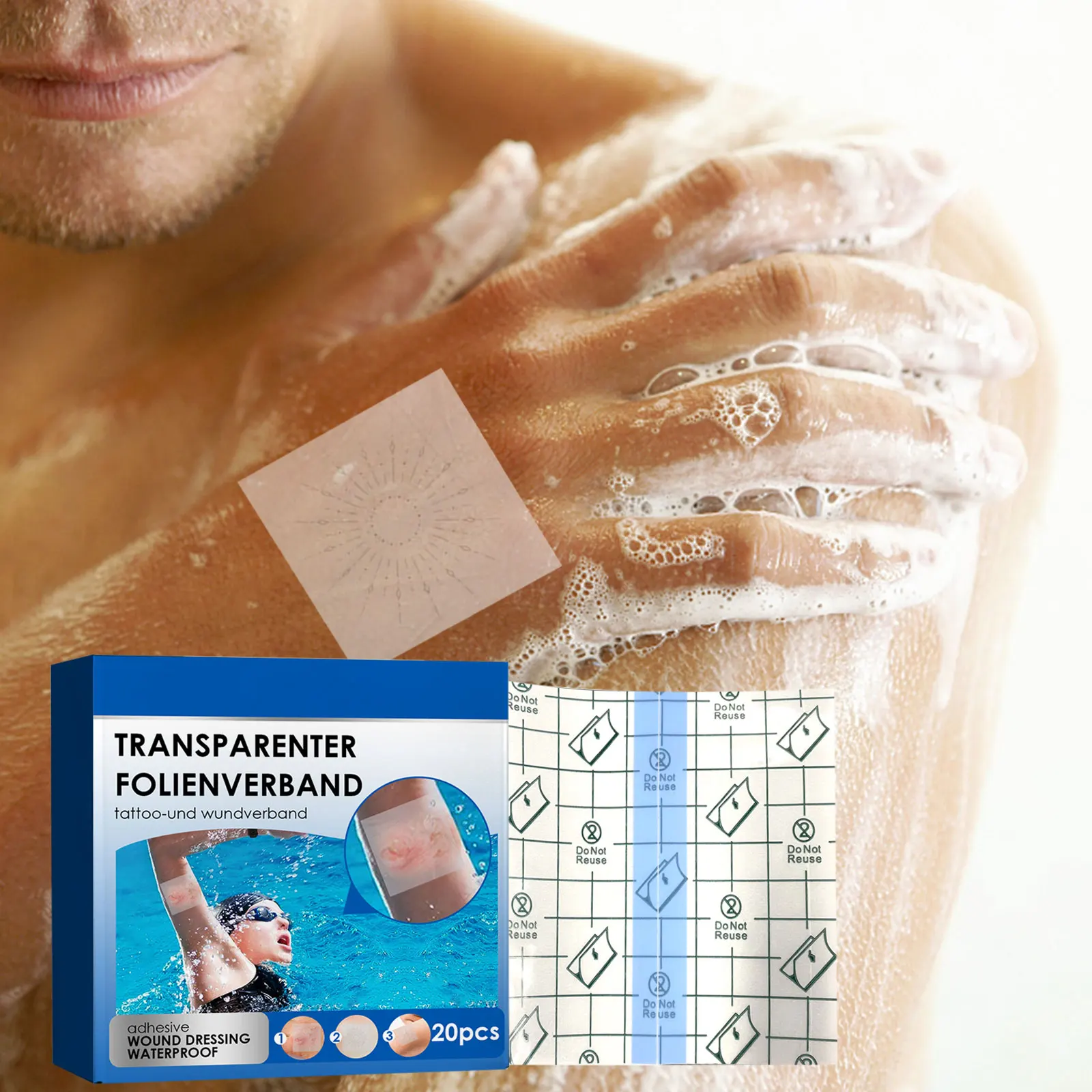 

Antibacterial Stretch Transparent Bandages Waterproof Elastic Wound Dressing Tape Invisible Bandages Wound Scar Protective Film