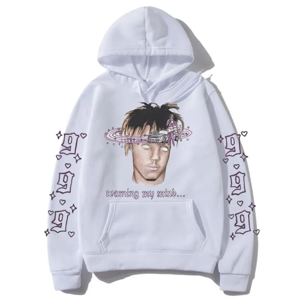 

Juice Wrld Rapper Hip Hop Rap Portrait Hoodie Men's Kpop Casual Sweatshirt Men Women Fashion White Oversized Hoodies Streetwear