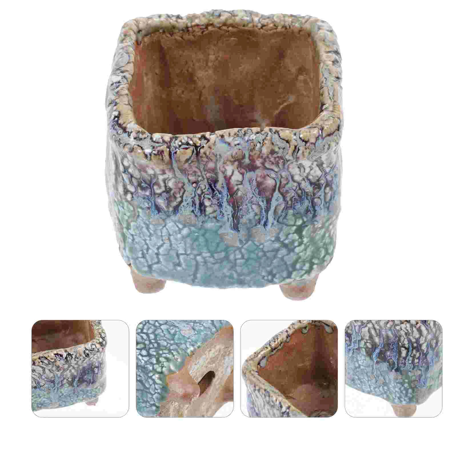 

Flowerpot Hand Decor Holder Orchid Pots Succulent Plants Porcelain Pot Ceramics Indoor Planter Office