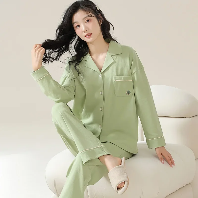 Tinefu одежда для сна из чистого хлопка с длинными рукавами женская милая свежая