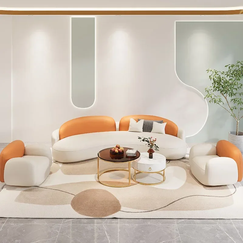 Роскошные элегантные диваны милые Оранжевые Симпатичные Lazzy с полом для гостиной