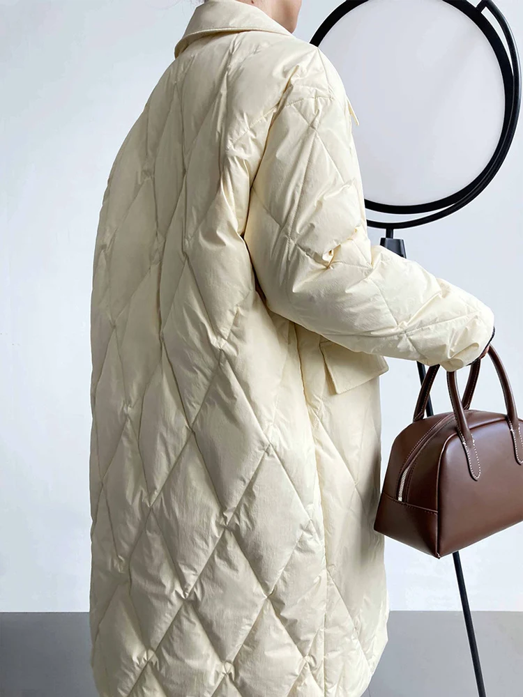 GOPLUS Women's Coats 2023 Korean Style Winter Qulited Padding Jacket Argyle Parkas Dames Jassen Doudoune Longue Pour Femme