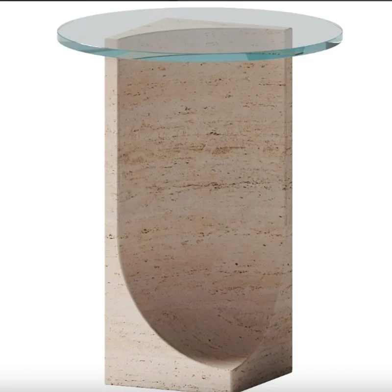Фото xx-KUMUSI FURNITURE Современная мебель для гостиной: круглый кофейный столик со стеклянной столешницей №2