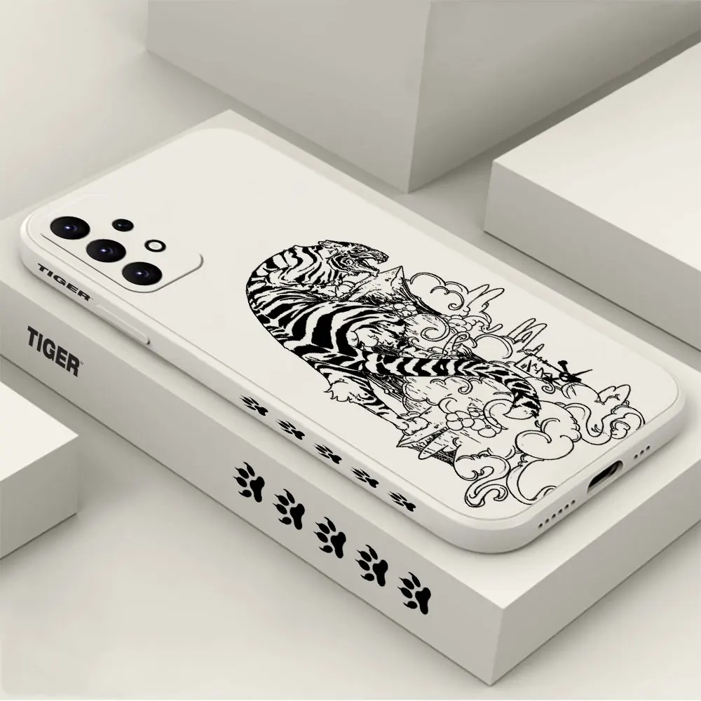 

Black Tiger Phone Case For Samsung A91 A73 A72 A71 A53 A52 A51 A42 A33 A32 A31 A23 A22 A21S A13 A12 A03S A02S 4G 5G Cover Fundas