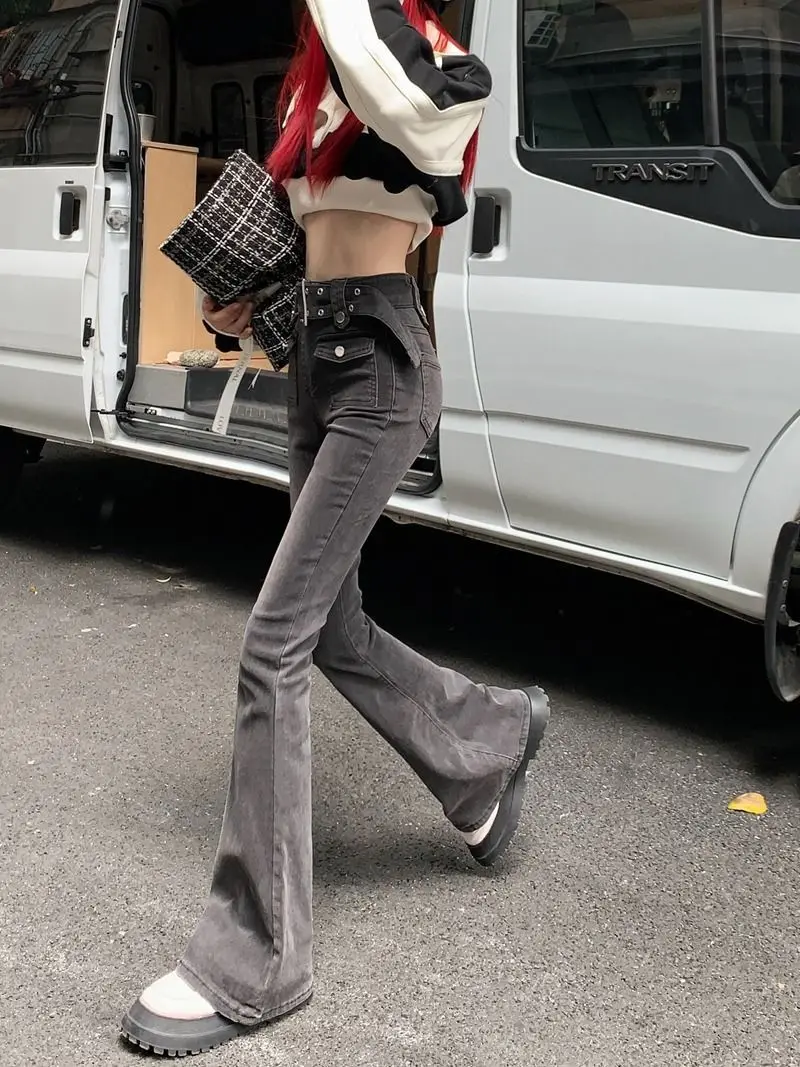 Oversized Spicy Girls High Waist Skinny Jeans Women's Spring and Autumn New Black Fleece Covering Slim Pants Micro
