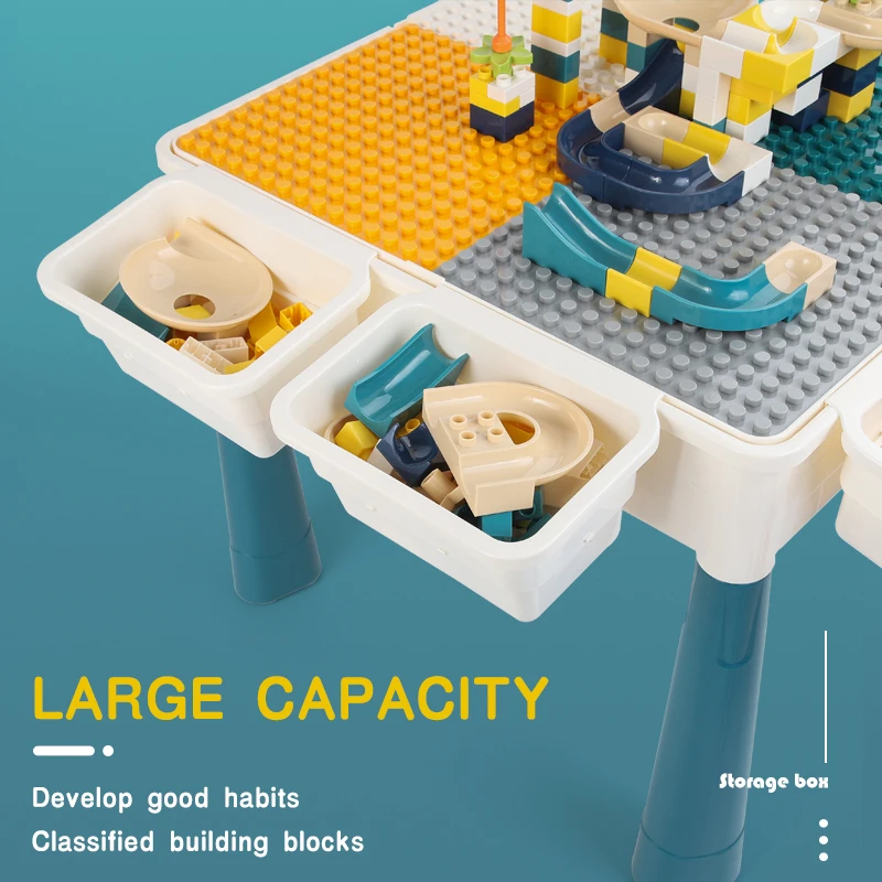 Детский Рабочий стол Монтессори с 128 большими строительными блоками Обучающие
