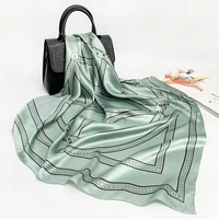 new imitation silk scarf women europe and the united states 9090cm square scarf simple and versatile large square scarf shawl