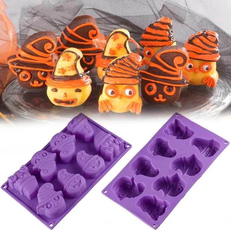 

8 Even Pumpkin Owl Silicone Mold For Chocolate Baking Dome Cake Pastry Bakeware Candy Pudding Jellyshape Cake Decoration DIY