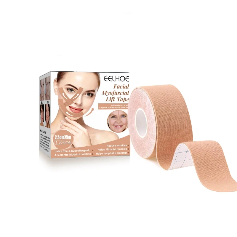 

Q1QD Face Lifter Tape Anti-Aging for Hide Facial Wrinkles Face Toning Belts 5m Long Instant Face Lift Sticker Double Chin