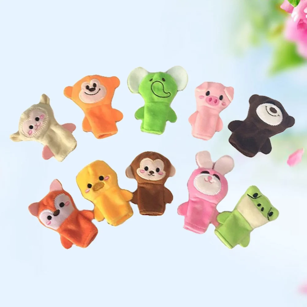 

10pcs Plush Animal Finger Puppets Set Baby Story Time Animal Finger Toy for Toddlers (Assorted)