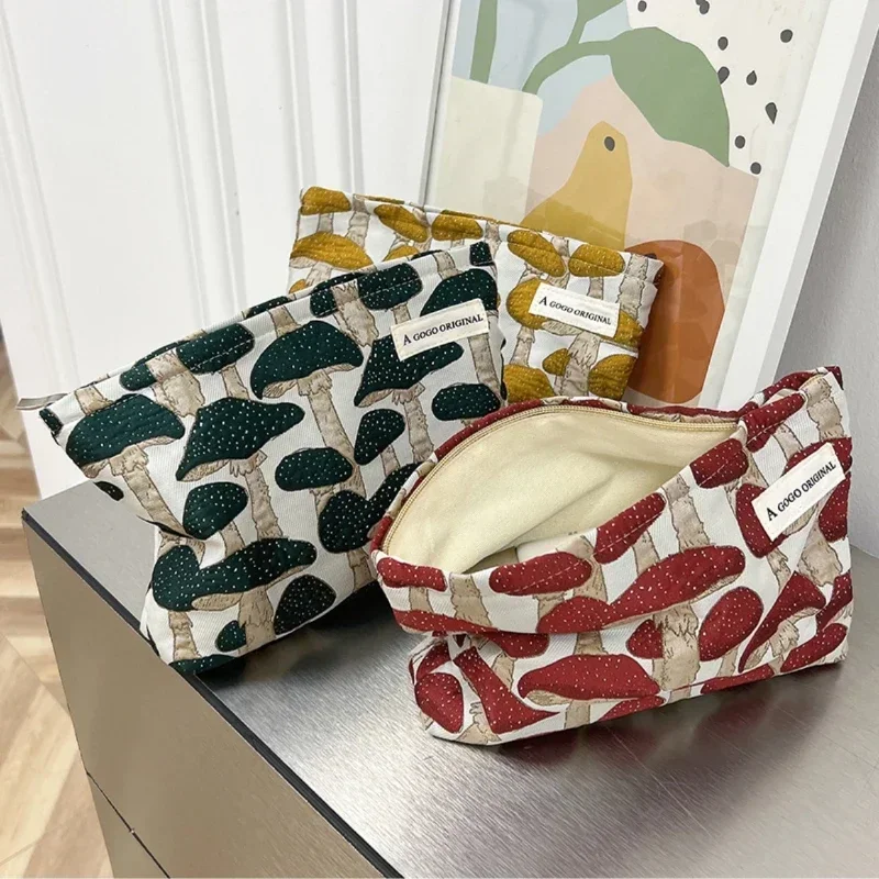 Модная жаккардовая холщовая косметичка дорожная сумочка для косметики несессер