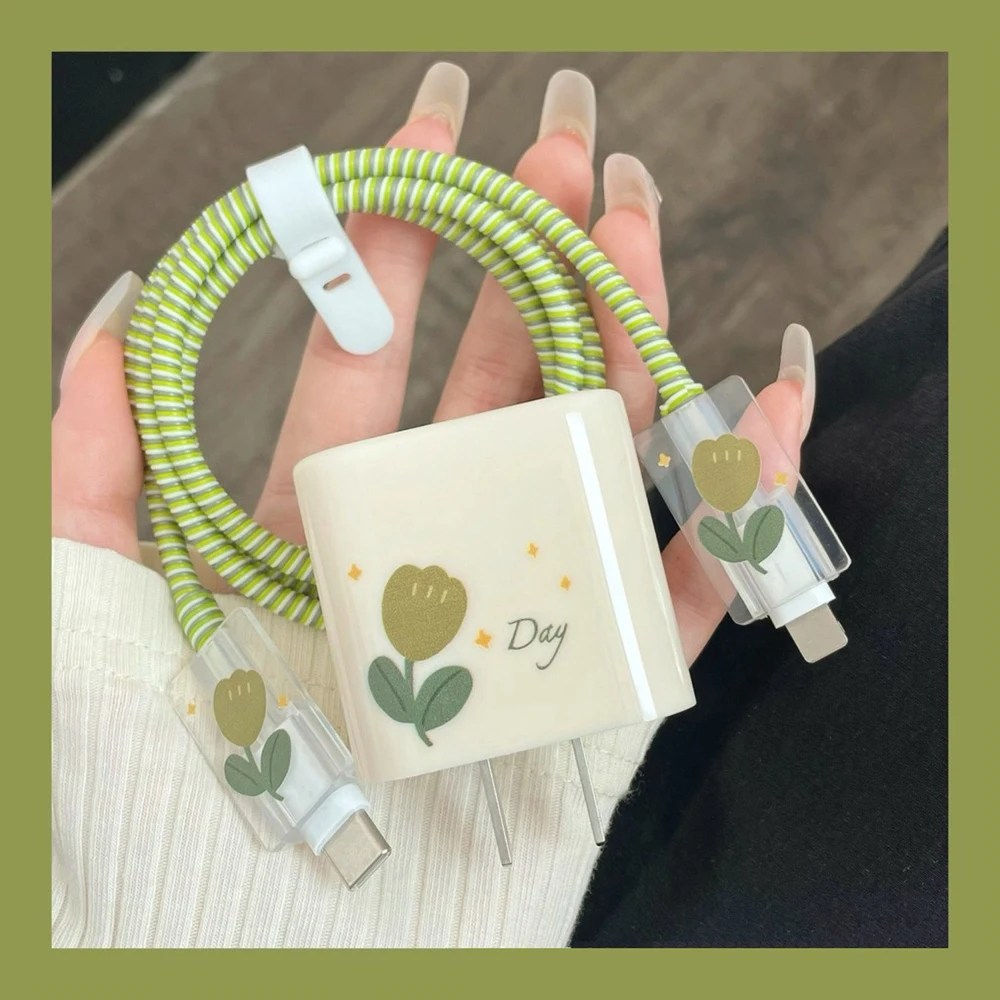 Симпатичное зарядное устройство с защитой кабеля типа c для iPhone 16 15 14 13 12 Pro Max 18 Вт