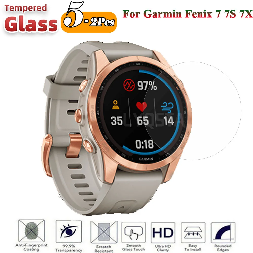 

New 9H Premium Tempered Glass For Garmin Fenix 6 6S 6X Pro 7 7S 7X Smartwatch Screen Protector Explosion-Proof Film Accessories