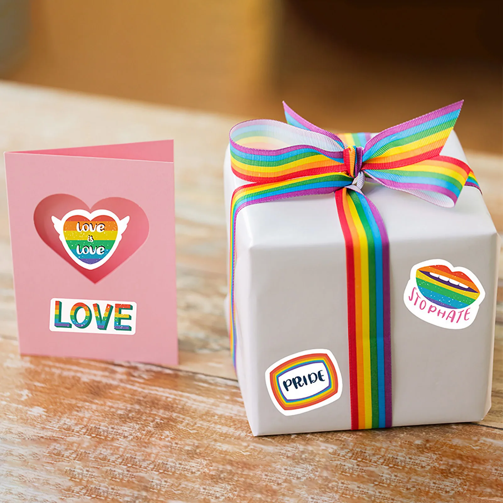 

32 PCS LGBTQ Pride Sticker PVC Waterproof Rainbow Sticker For LGBTQ Pride Waterproof PVC Decals For Skateboard Water Bottle