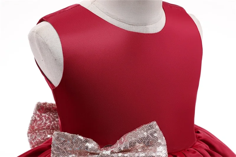 Детское платье на выпускной с большим бантом |