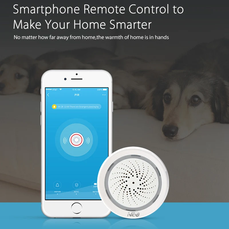Датчик температуры и влажности Wi-Fi сирена работает с приложением ECHO Alexa Google Home IFTTT