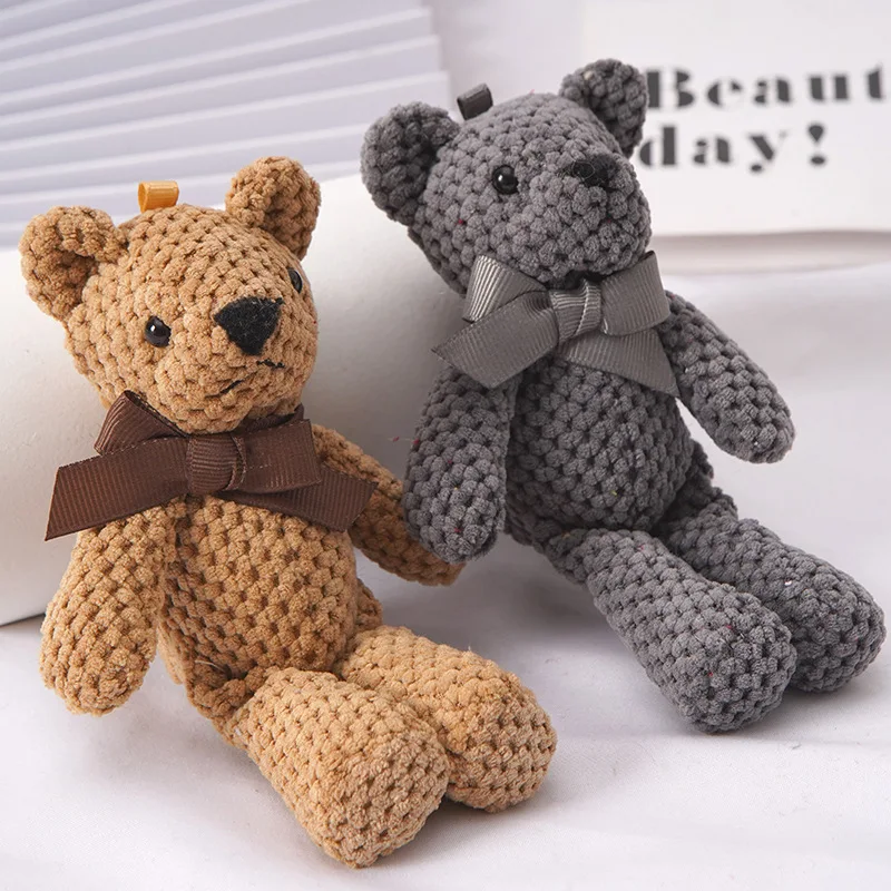 

20CM Bear Stuffed Plush Toys Baby Cute Dress Key pendant Pendant Dolls Gifts Birthday Wedding Party Decor 1pcs