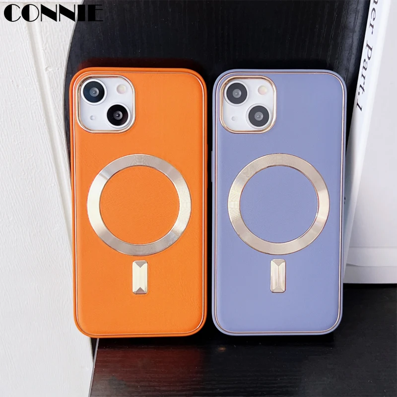 

Luxury Leather Wrap Shockproof Soft TPU Phone Case for iPhone 14 Plus 13 12 11 Pro Max Magsafe Magnetic Wireless Charging Cover