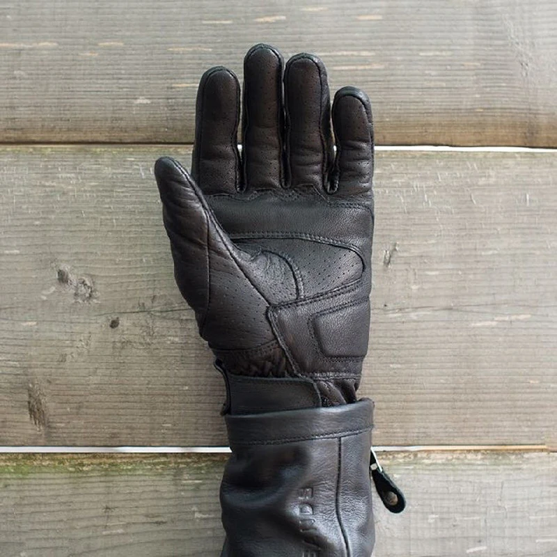 Мотоциклетные Перчатки из натуральной кожи для мужчин дышащие перчатки