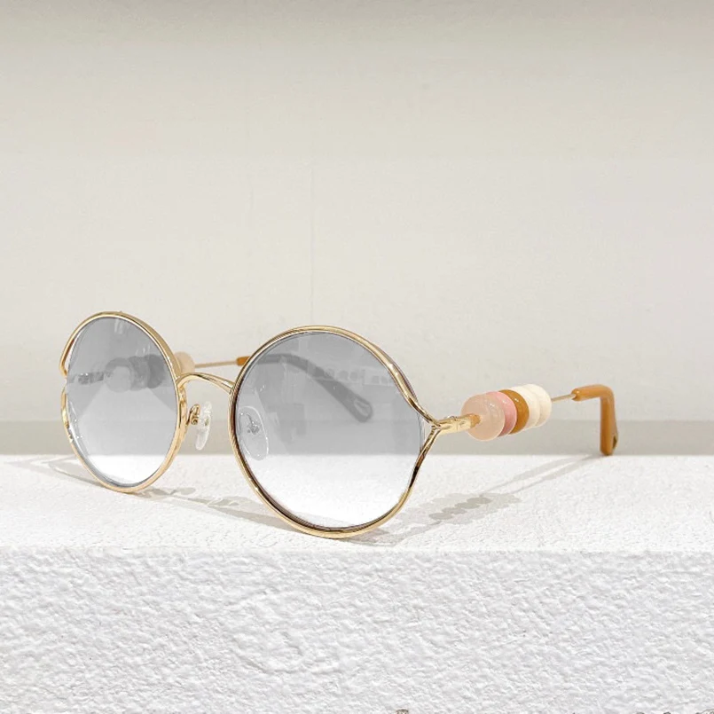

Gold Metal Round Frame Beads Decorated High Quality Women's Myopia Prescription Optical Glasses 167S Fashion Men's Sunglasses
