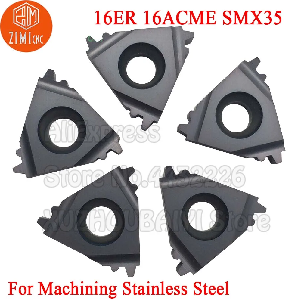 

10pcs 16ER 16ACME SMX35 16ER 16 ACME SMX35 Carbide Thread Inserts Turning Tools CNC Cutter Lathe 16ER Blade for Stainless steel