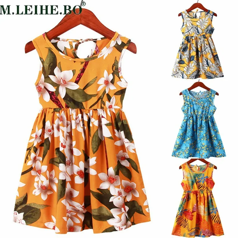 

Kids Summer Dress for Girls Bohemia Sleeveless Flower Princess Party Dresses Up Floral Children Clothing Vestidos 3 6 8 9 10 Y