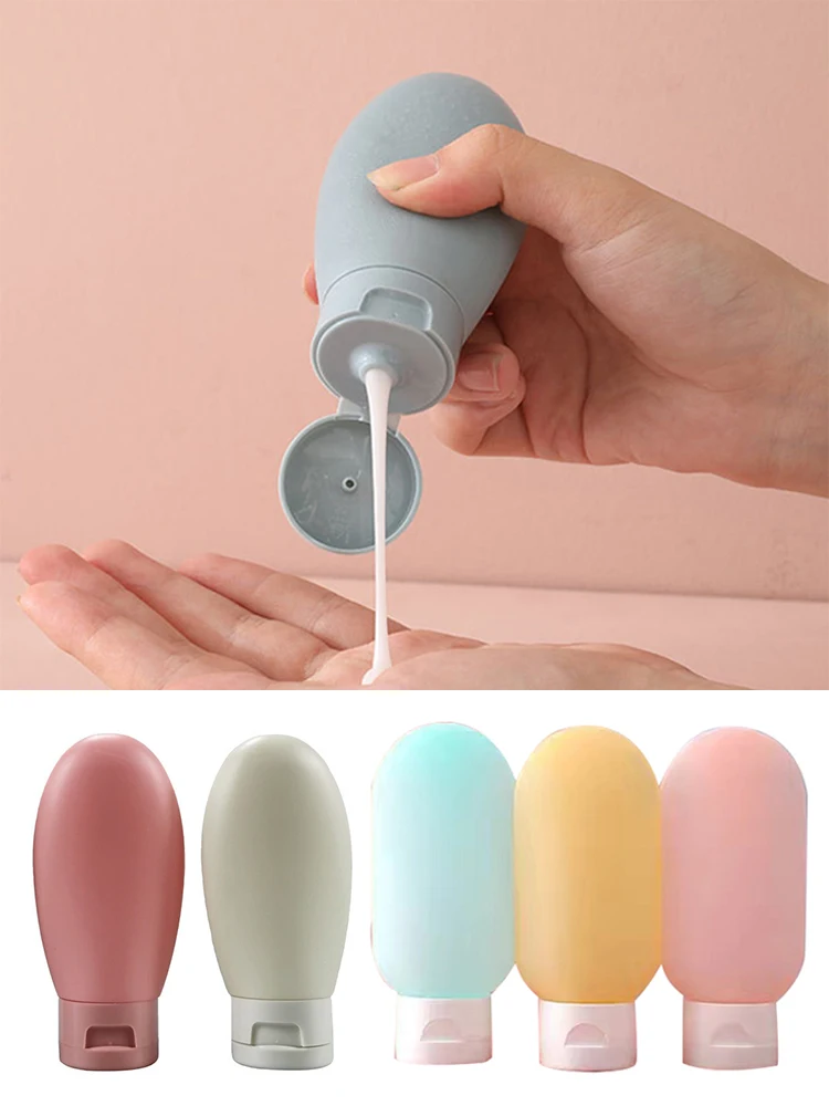 

3Pcs 60ml Cosmetic Lotion Refillable Bottle Tube Squeeze Flip-top Bottles Shampoo & Body Wash Travel Empty Sub-Bottling