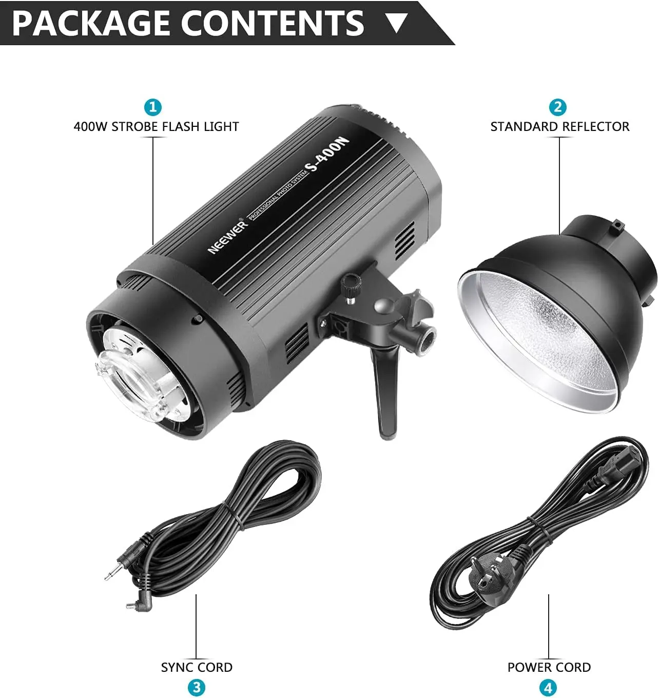 Neewer Flash Strobe Professional Studio 400 Вт GN60 5600 K с лампочкой модели Bravo и структурой из