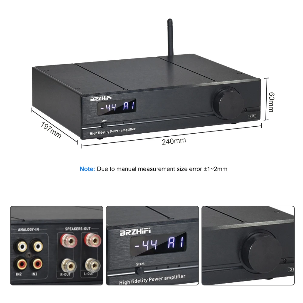 Усилитель звука высокой мощности BRZHIFI 300 Вт * 2 TPA3251 USB DAC 0 Hi-Fi усилитель Bluetooth 5 QCC3034