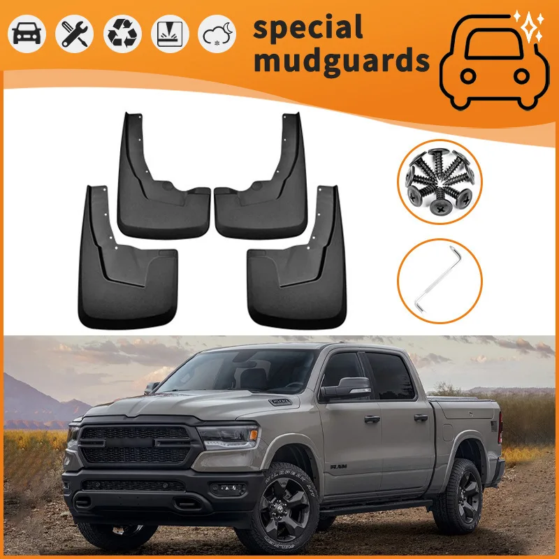 

For the 08-24 Dodge Ram Mudguards Fender Mudflaps Front Rear Flares Splash Guards Cover Car Accessorie