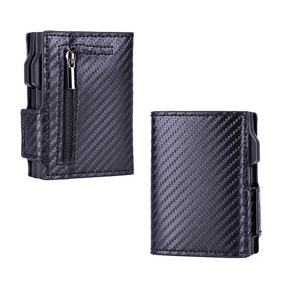 Men's Credit Cardholder Wallet 2023 New Carbon Fiber RFID Blocking Leather Bank Card Case Cardholder Protection Purses for Women