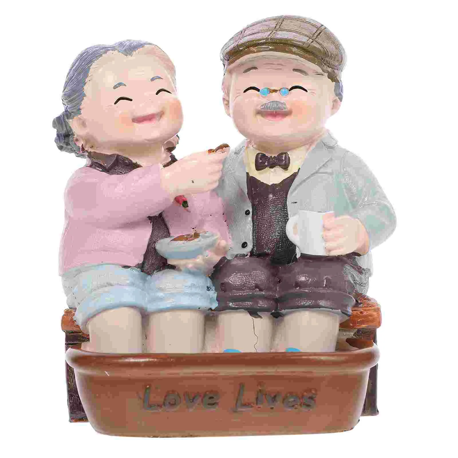 

Couple Statue Figurines Grandparents Anniversary Elderly Cake Figurine Old Birthday Wedding Ornament Parents Party Ornamentsgift