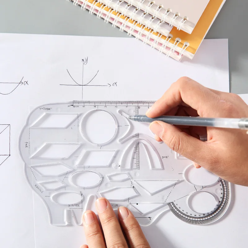 

Creative Student Geometric Drawing Ruler Office Stationery Student Drawing Arc Circle Tool Multi-functional Personality Ruler