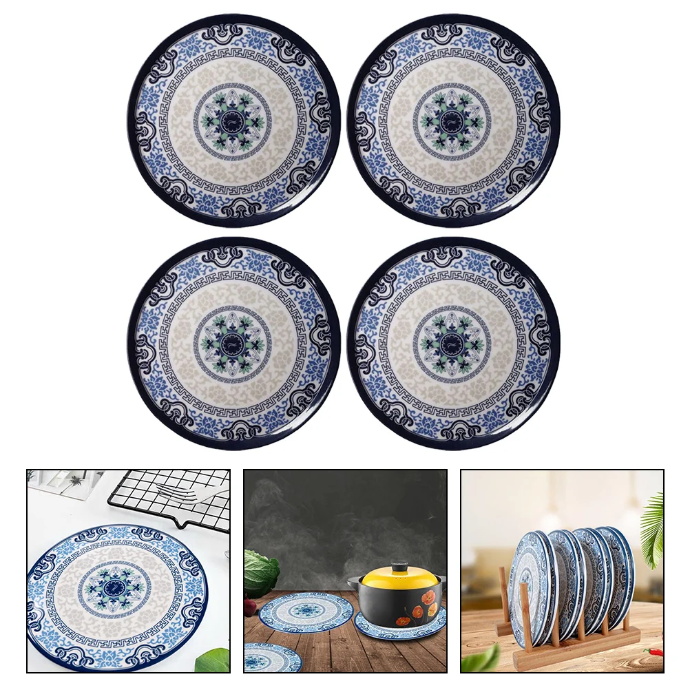 

Melamine Placemats Table Mat Non- Placemat Heat- resistant Table Mats For Kitchen Dining Home Table Decoration 4Pcs