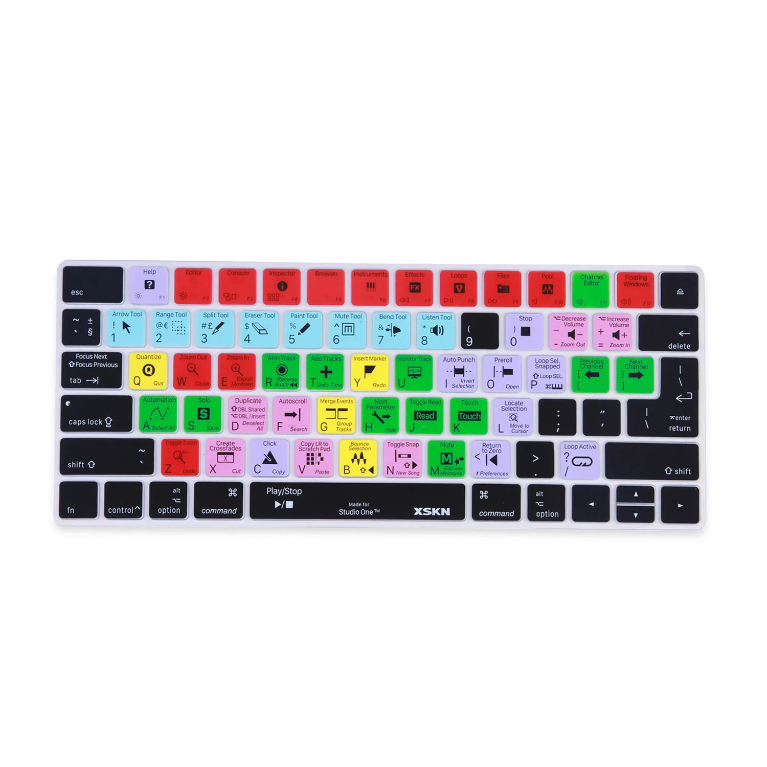XSKN PreSonus Studio One Shortcuts Keyboard Cover for Apple Magic Keyboard US and EU Layout, Silicone Keyboard Cover
